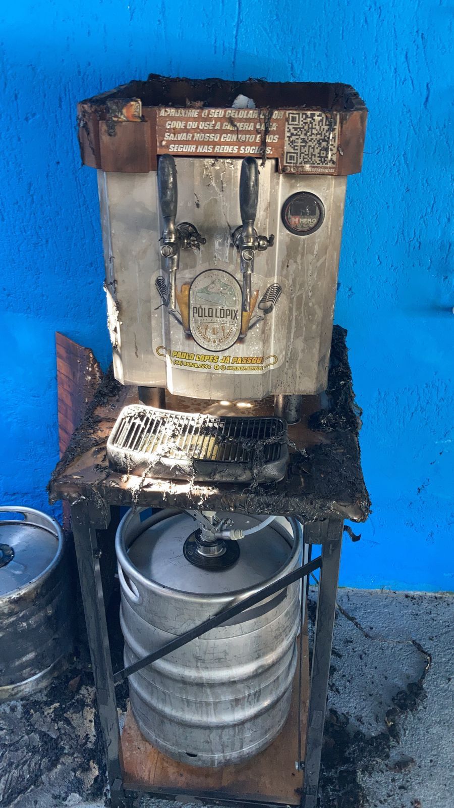 Chopeira do Pólo Lópix queimada depois de um acidente numa festa